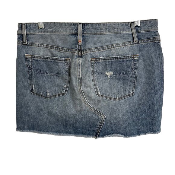 Gap Distressed Womens Blue Denim Mini Skirt Size 29/8 Boho Grunge Festival - Picture 2 of 6